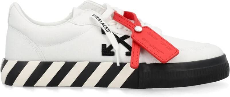 Off White Lage Canvas Sneakers Wit Zwart White Dames