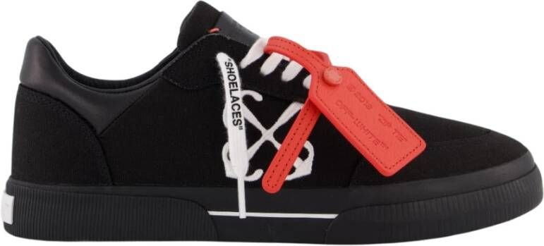 Off White Zwarte Canvas Pijl Geborduurde Sneakers Black Heren