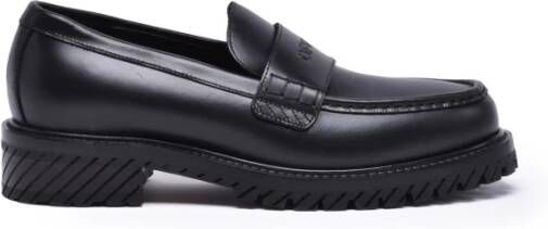 Off White Leren Mocassin met Rubberen Zool