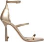 Off White Leren Sandalen met Hak - Thumbnail 1