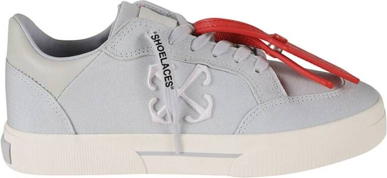 Off White Lichtblauwe Vulcanized Canvas Sneakers Blue Dames