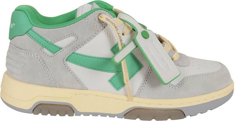 Off-White Out Of Office sneakers met colourblocking Grijs