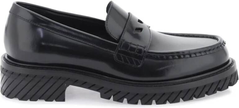 Off-White Leren loafers Zwart