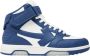 Off White Mid Top Sneakers met Velcro Sluiting Blue Dames - Thumbnail 4