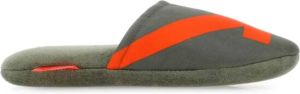 Off White Militaire groene satijnen slippers Groen Heren