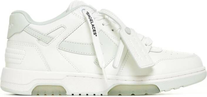 Off White Mint Groene Leren Sneakers