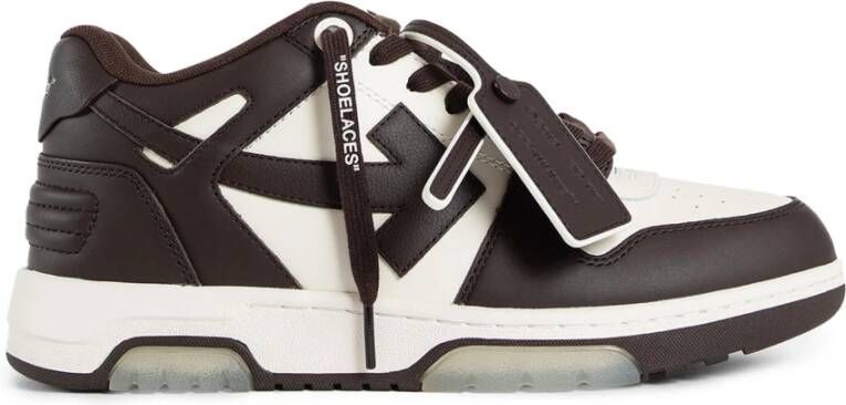 Off White Multicolor Leren Side Arrow Sneakers