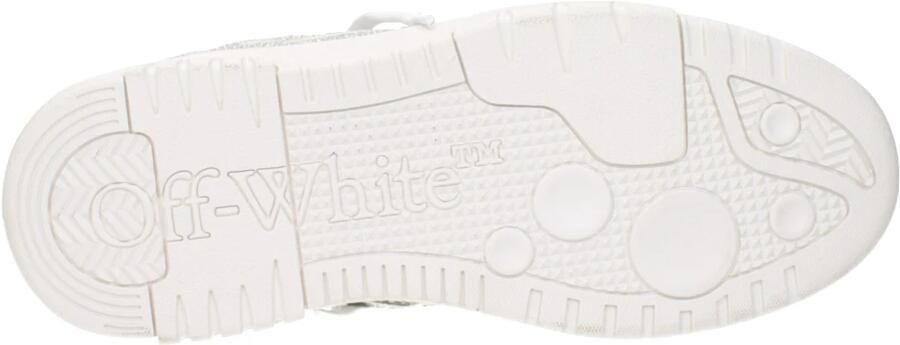 Off White Beige Leren Lage Sneakers