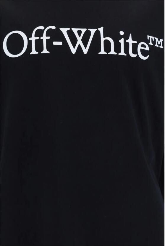 Off White Cotton Big Bookish Skate T-Shirt