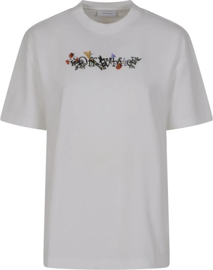Off White Bookish Flowers Regular Tee