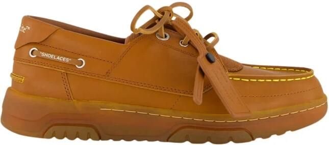 Off White Bruine leren hybride bootschoenen - Foto 1