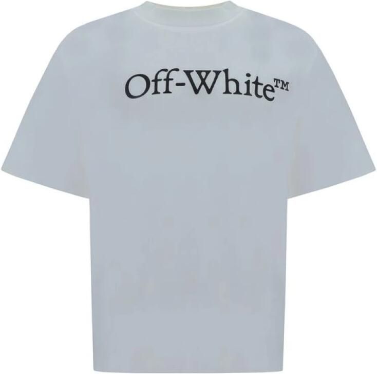 Off White Cotton Big Bookish Skate T-Shirt