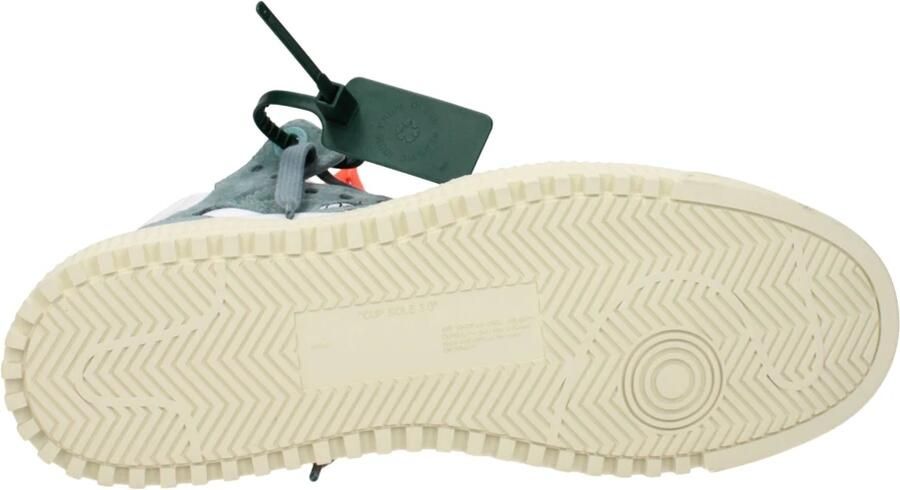 Off White Fabric High Top Sneakers