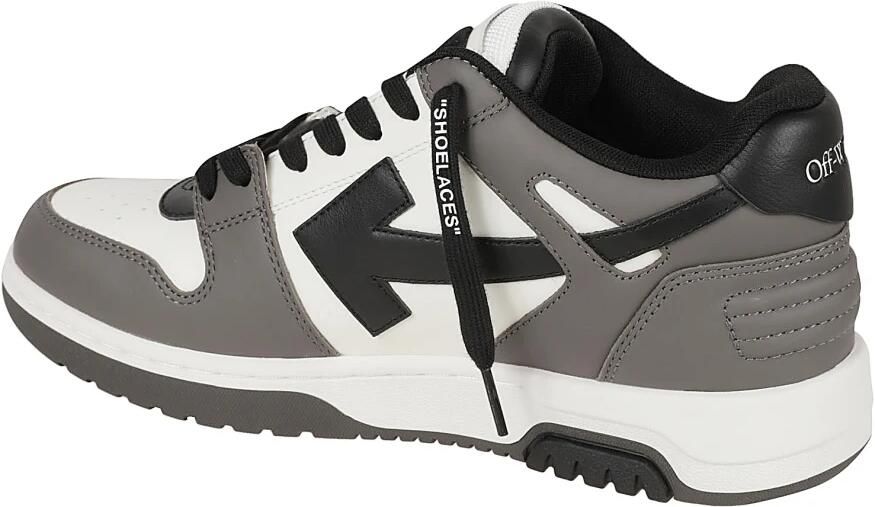 Off White Grijze Leren Sneakers Out of Office - Foto 2