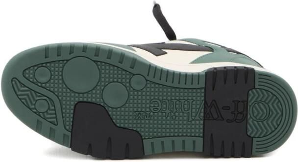 Off White Groene Sneakers Hybride Ontwerp Rubberen Zool