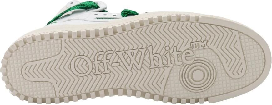 Off White Leather Zip-Tie Sneakers - Foto 2