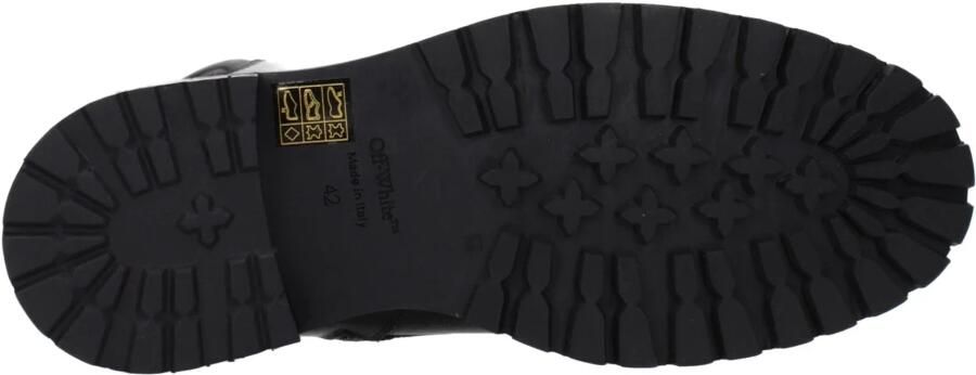 Off White Zwarte Leren Veterschoenen Black Heren - Foto 3