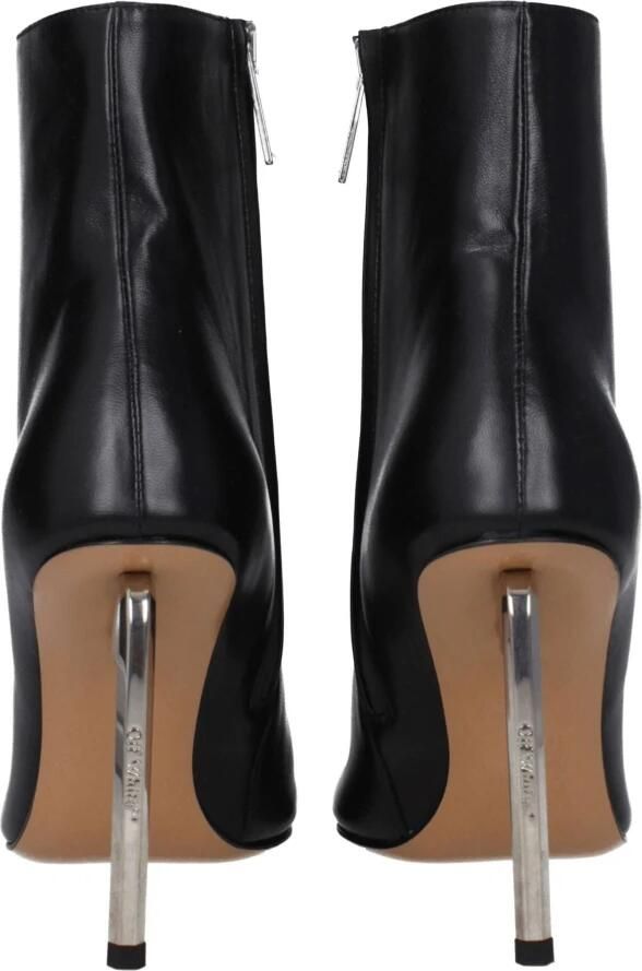 Off White Zwarte Leren Enkellaarzen met Hoge Hak - Foto 2