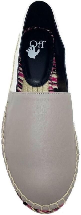 Off White Beige Leren Espadrilles Damesschoenen