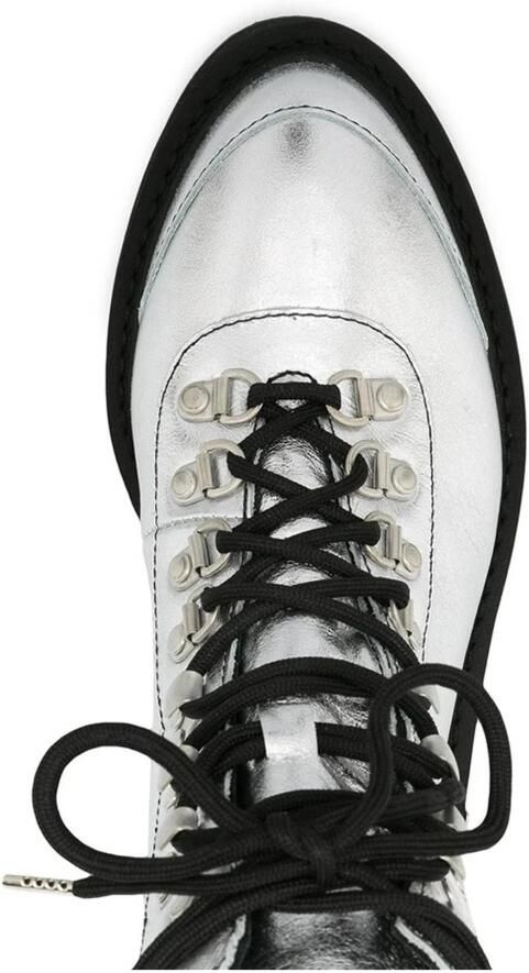 Off White Metallic Finish Enkellaarzen Gray Dames - Foto 2