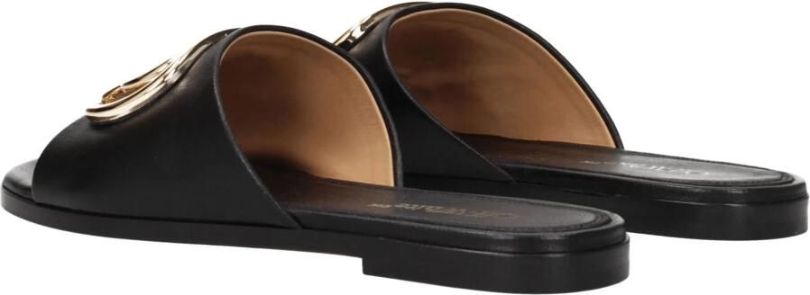 Off White Off-White Zwarte Leren Slippers