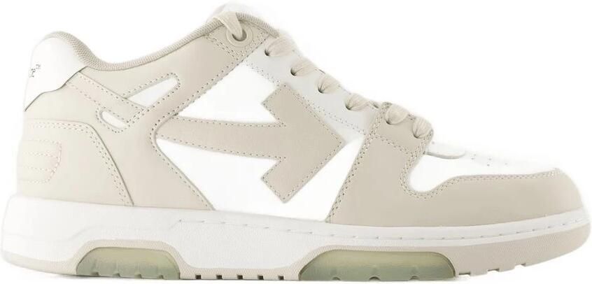 Off White Witte Leren Sneakers Top Lace Sluiting White Dames