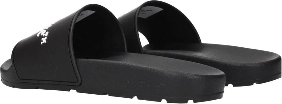 Off White Zwarte Katoenen Slippers Sandalen Frontlogo - Foto 5