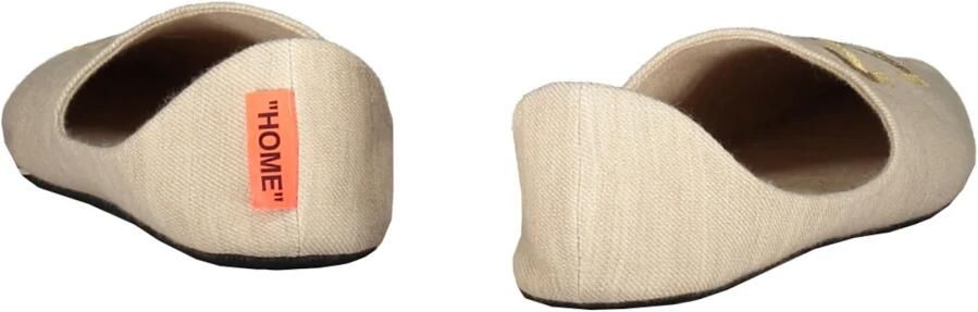 Off White Pointy Toe Slippers