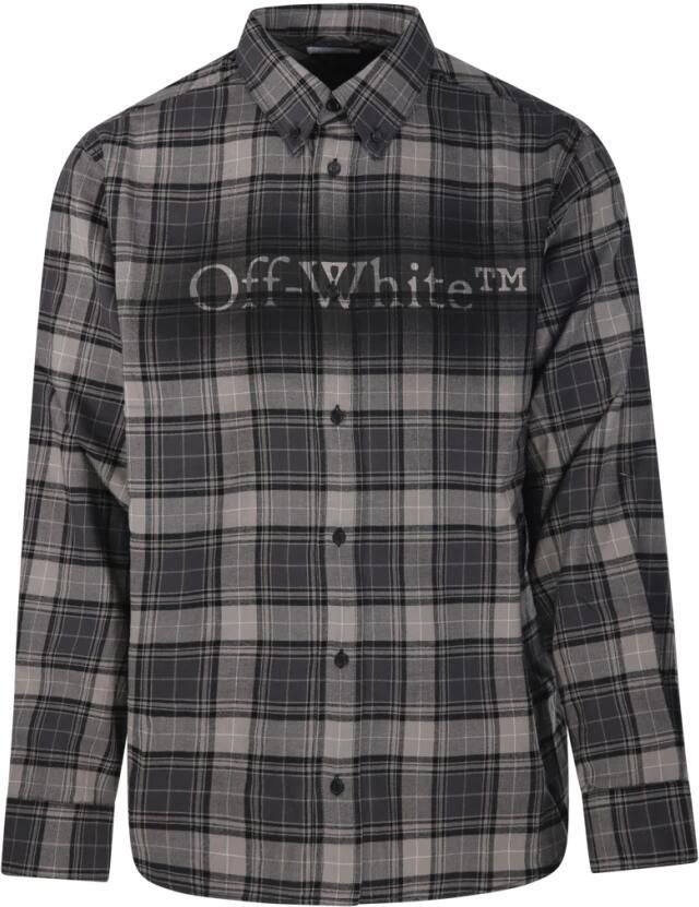 Off White Spray Book Check Flan Reg Shirt