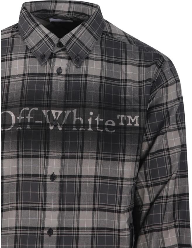 Off White Spray Book Check Flan Reg Shirt
