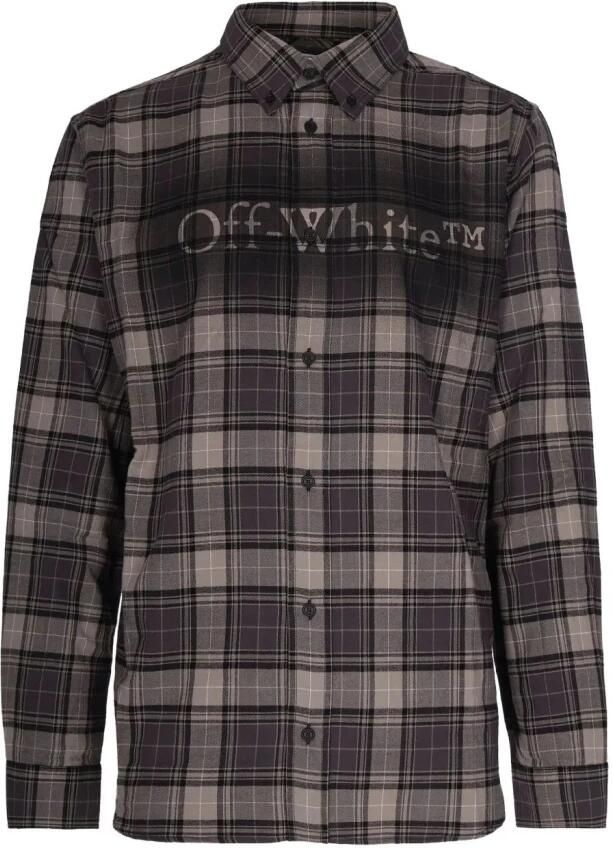 Off White Spray Book Check Flan Regular Shirt