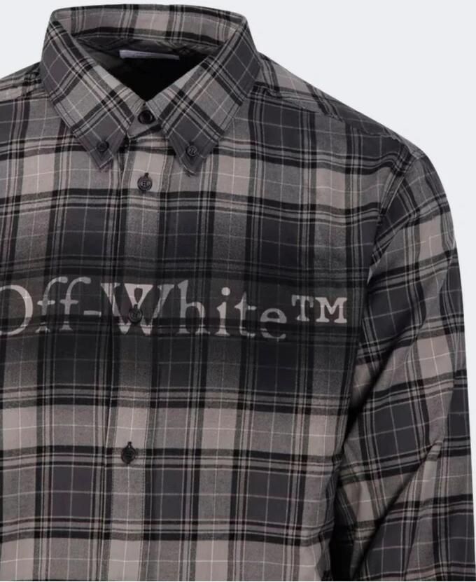 Off White Spray Book Check Flannel Shirt