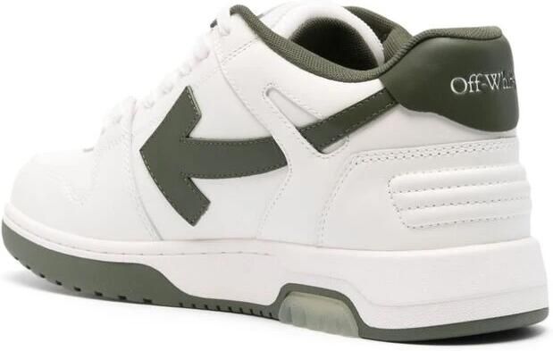 Off White Witte Groene Leren Sneaker met Pijlen - Foto 1
