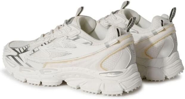 Off White Witte Mesh Sneakers met Handtekeningdetails