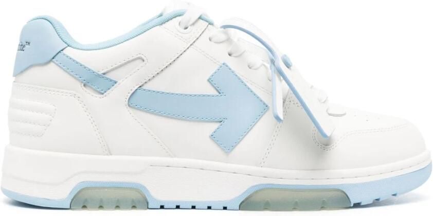 Off White Witte Sneakers met Blauwe Details
