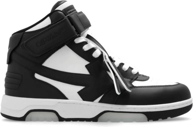 Off White Zwarte Mid Top Sneakers Stijlvol Geperforeerd Black Heren