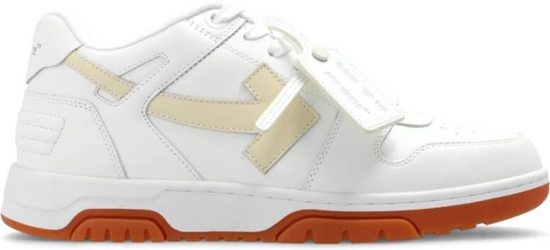 Off-White Out of Office leren sneakers met vlakken 0161 WHITE BEIGE