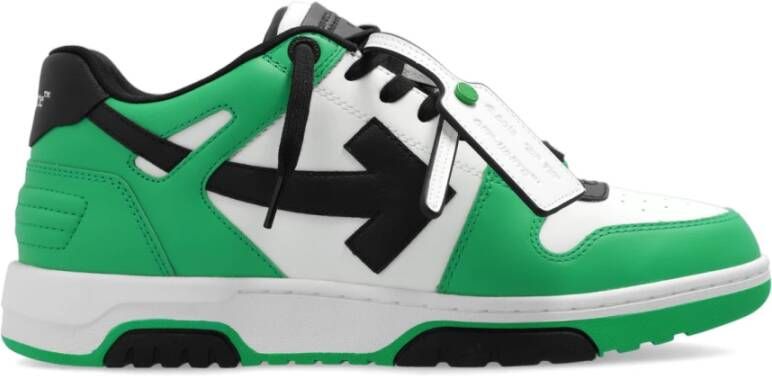 Off White Groen Zwart Kalfsleer Sneakers Multicolor Heren