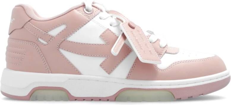 Off White Roze Wit Roze Leren Sneakers Pink Dames