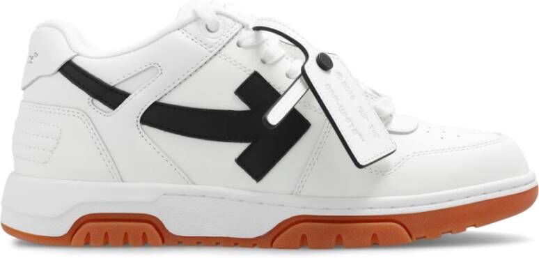 Off White Leren sneakers met contrasterende zijpijl Multicolor Dames