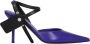 Off White Paarse Leren Hoge Hakken Pumps - Thumbnail 1