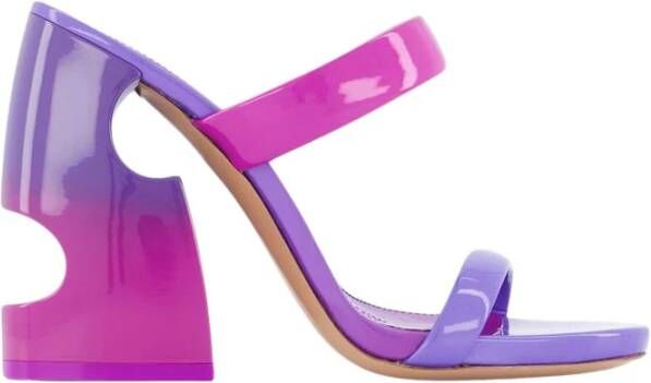 Off White Paarse Patentleren Slides Purple Dames