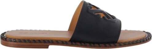 Off White Pijl-geëmbosseerde Leren Sandalen