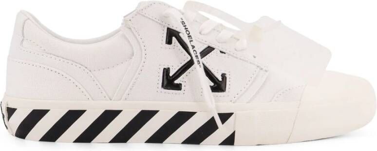 Off White Pijllogo Veters Canvas Sneakers