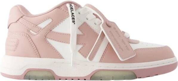 Off White Roze Wit Roze Leren Sneakers Pink Dames