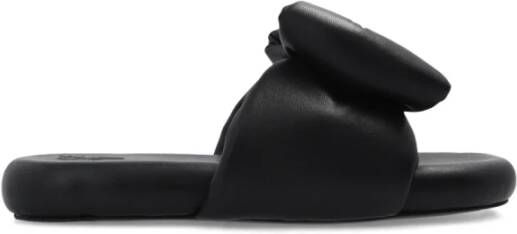 Off White Extra Padded Nappa Leather Slippers Zwart Dames