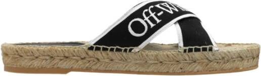 Off-White Espadrilles Bookish Criss Cross Espadrille in zwart