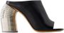 Off White Silver Spring Mules Leer Zwart Zilver Black Dames - Thumbnail 1