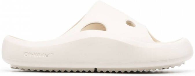 Off White Stijlvolle Ciabatta Schoenen voor Mannen Beige Heren