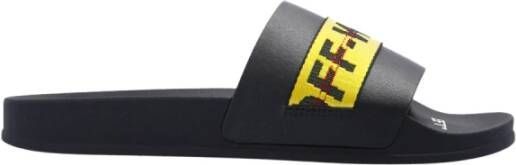 Off White Slides With Logo Zwart Heren